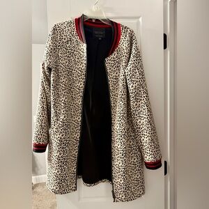 Sanctuary Leopard Print Bomber Jacket with Red Trim